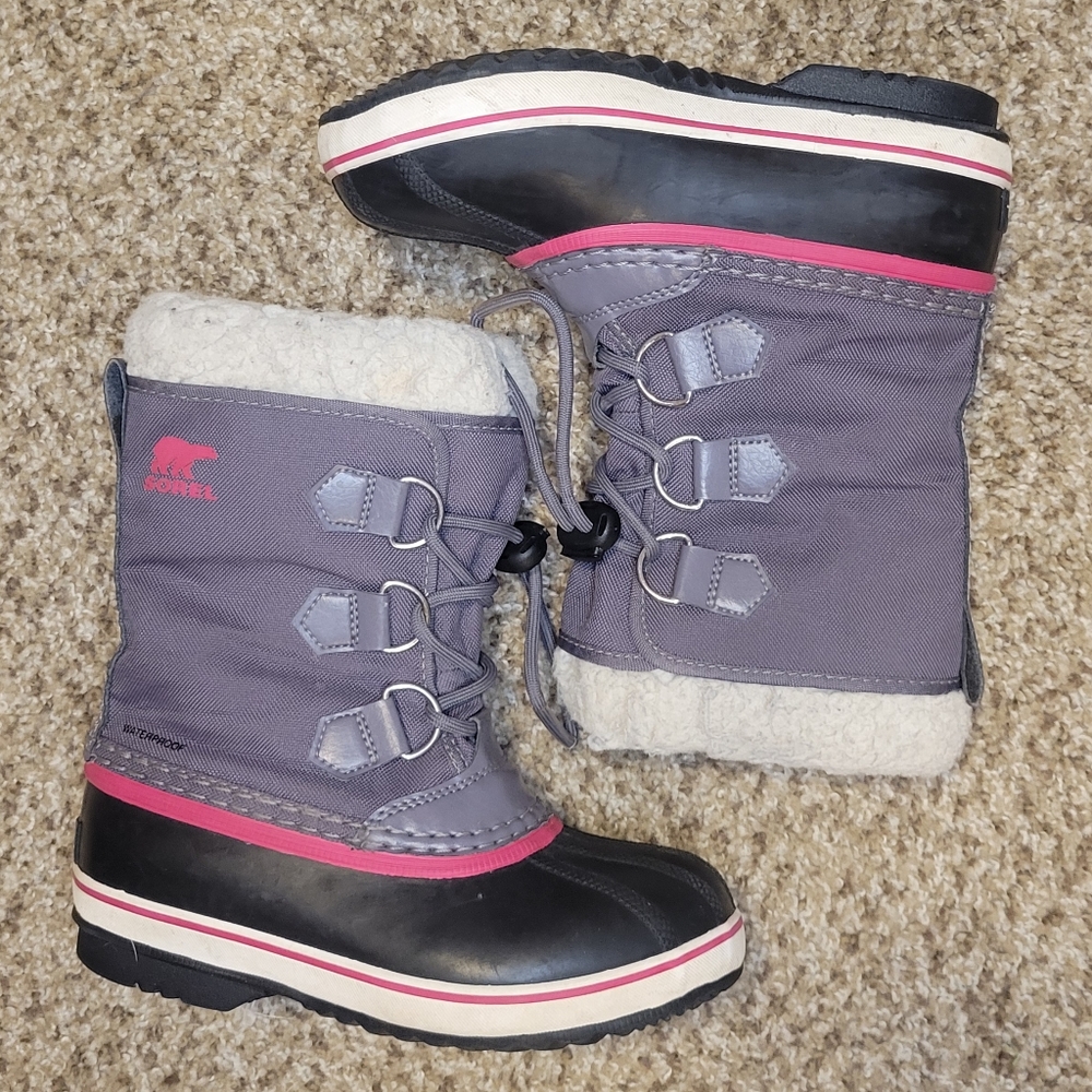 Sorel Yoot Pac Waterproof Snow Boot Faux Fur Lined Girls Size 1 - Picture 8 of 8